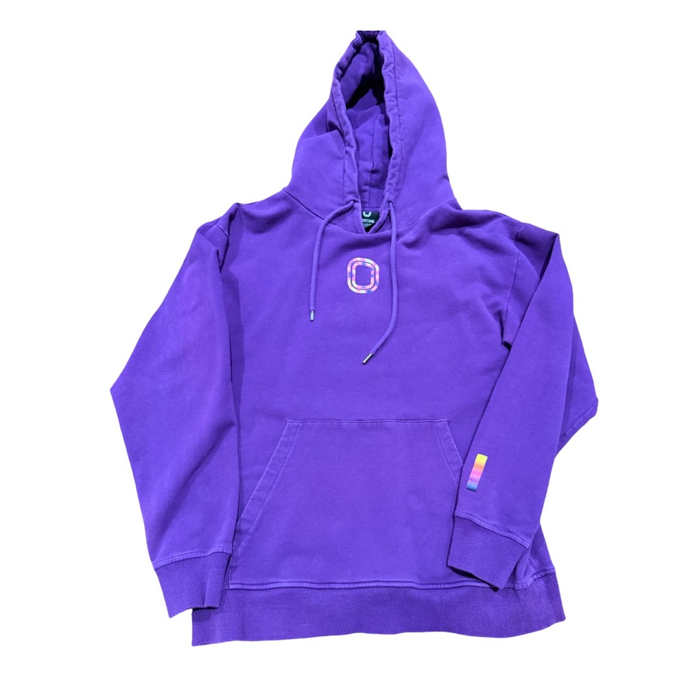 Overtime Purple Hoodie with Graphic Design - vintage style men’s small